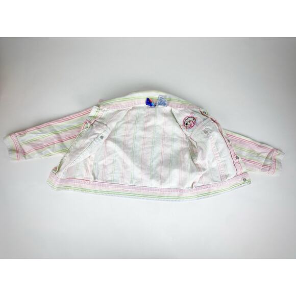 VTG Dora the Explorer Striped Jean Jacket Dorable Toddler Girl Sz XS Pink Green - Picture 8 of 8